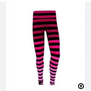 KDEER Striped Pink and Black womens Leggings L
